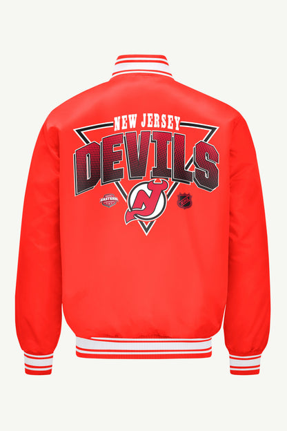 Starter Hot Sale / MENS NEW JERSEY DEVILS TRIANGLE SATIN VARSITY JACKET