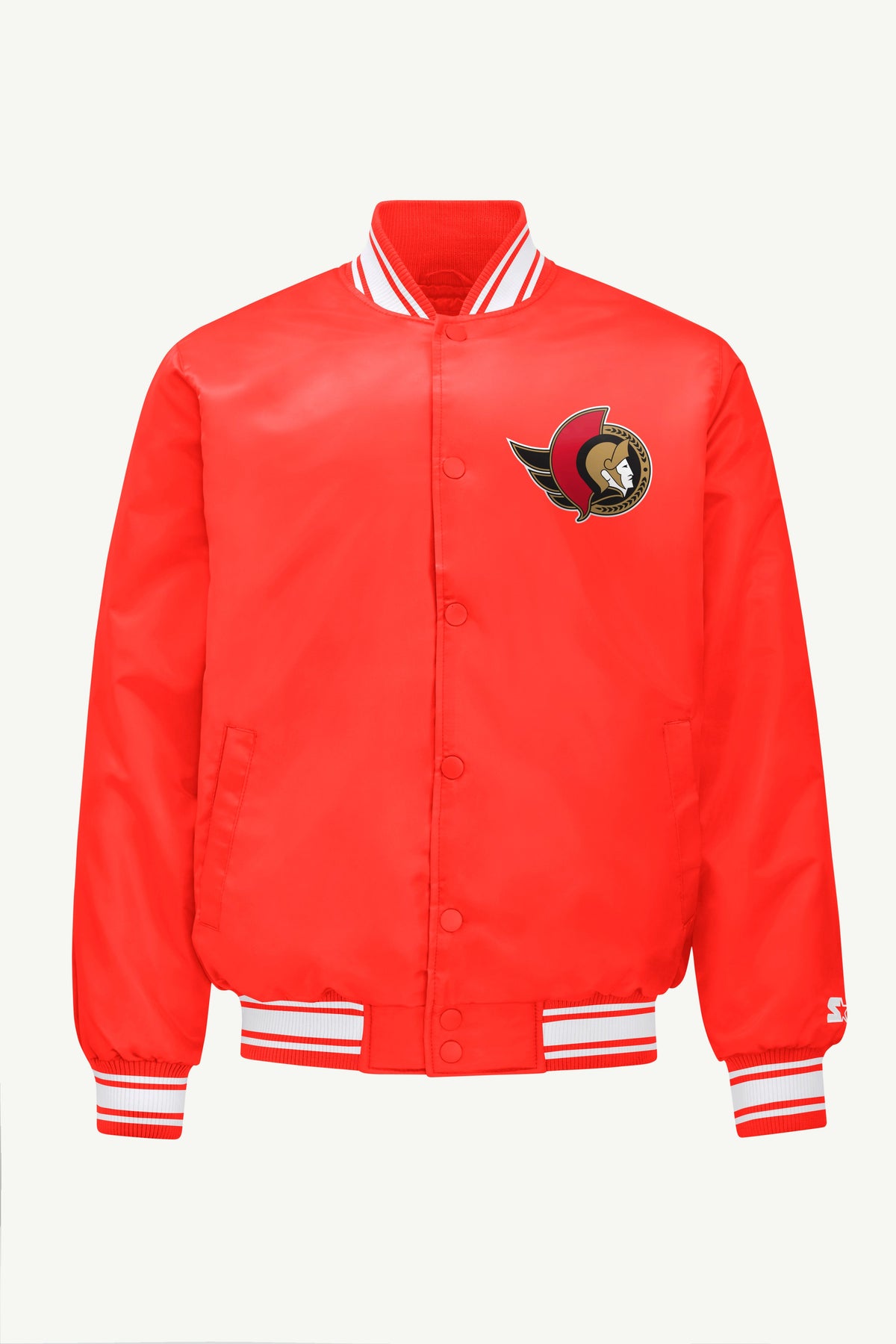 Starter Essential / MENS OTTAWA SENATORS PRINTED GRAPHIC TRIANGLE SATIN VARSITY JACKET