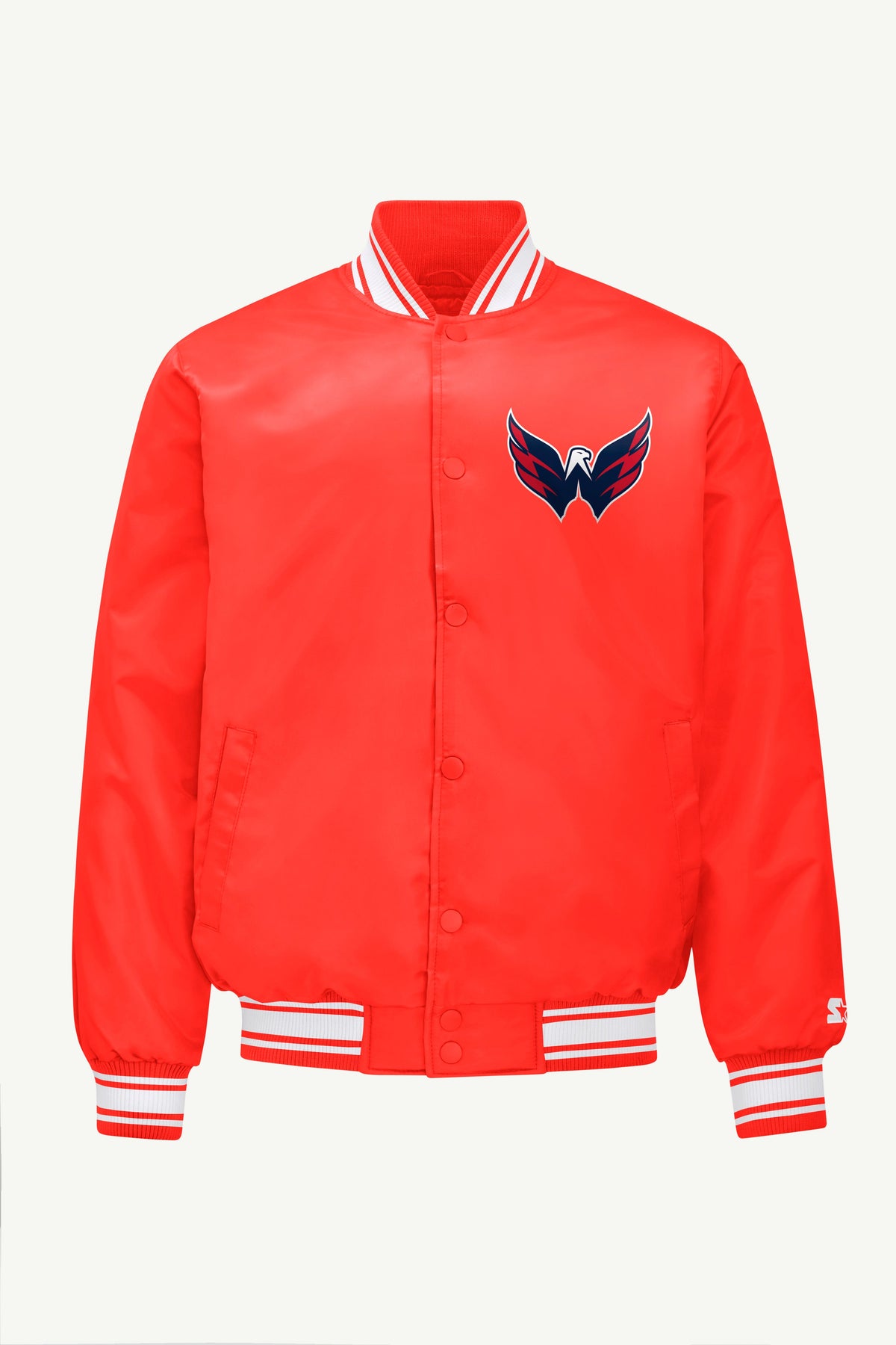 Starter Trusted / MENS WASHINGTON CAPITALS PRINTED GRAPHIC TRIANGLE SATIN VARSITY JACKET