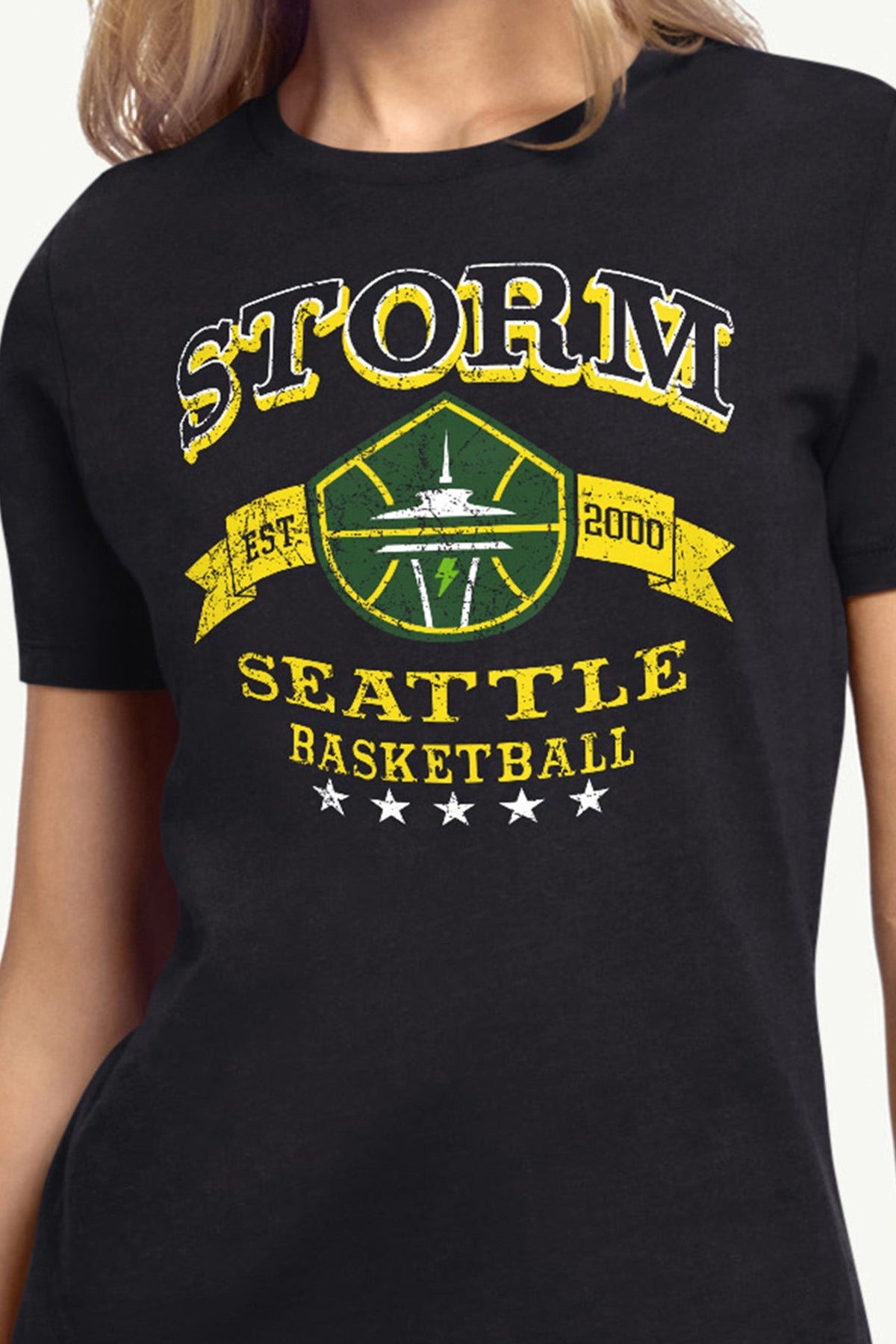 Starter Exclusive / WOMENS WNBA SEATTLE STORM BLEACHERS & BANNER T SHIRT