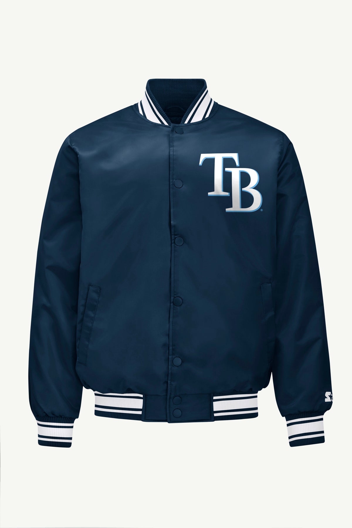 Starter Great Value / MENS TAMPA BAY RAYS PRINTED HOMEPLATE SATIN VARSITY JACKET