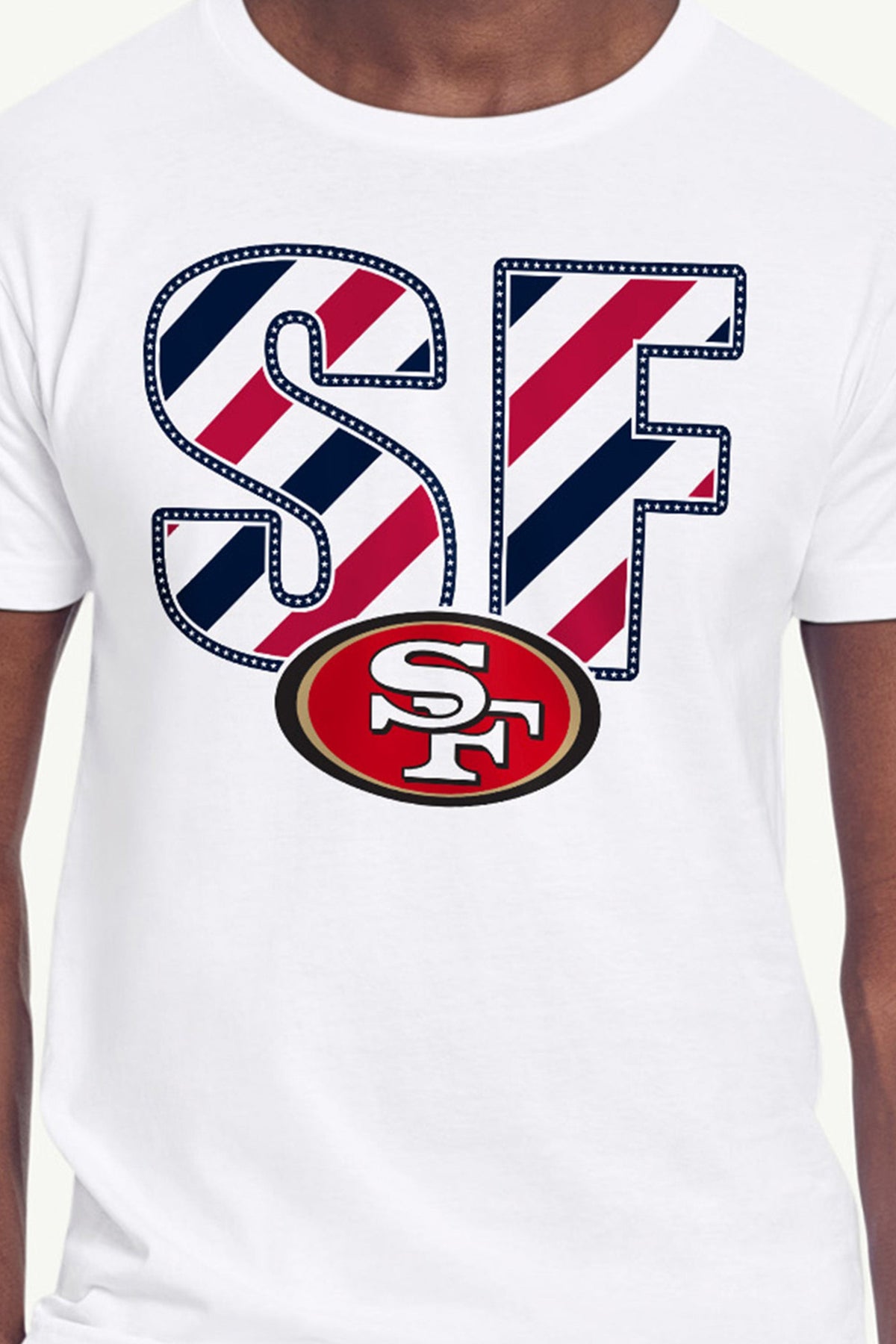Starter Recommended / MENS SAN FRANCISCO 49ERS STARS AND STRIPES T SHIRT