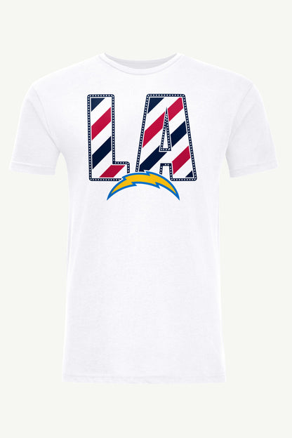 Starter Exclusive / MENS LOS ANGELES CHARGERS STARS AND STRIPES T SHIRT
