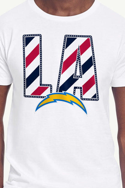 Starter Exclusive / MENS LOS ANGELES CHARGERS STARS AND STRIPES T SHIRT