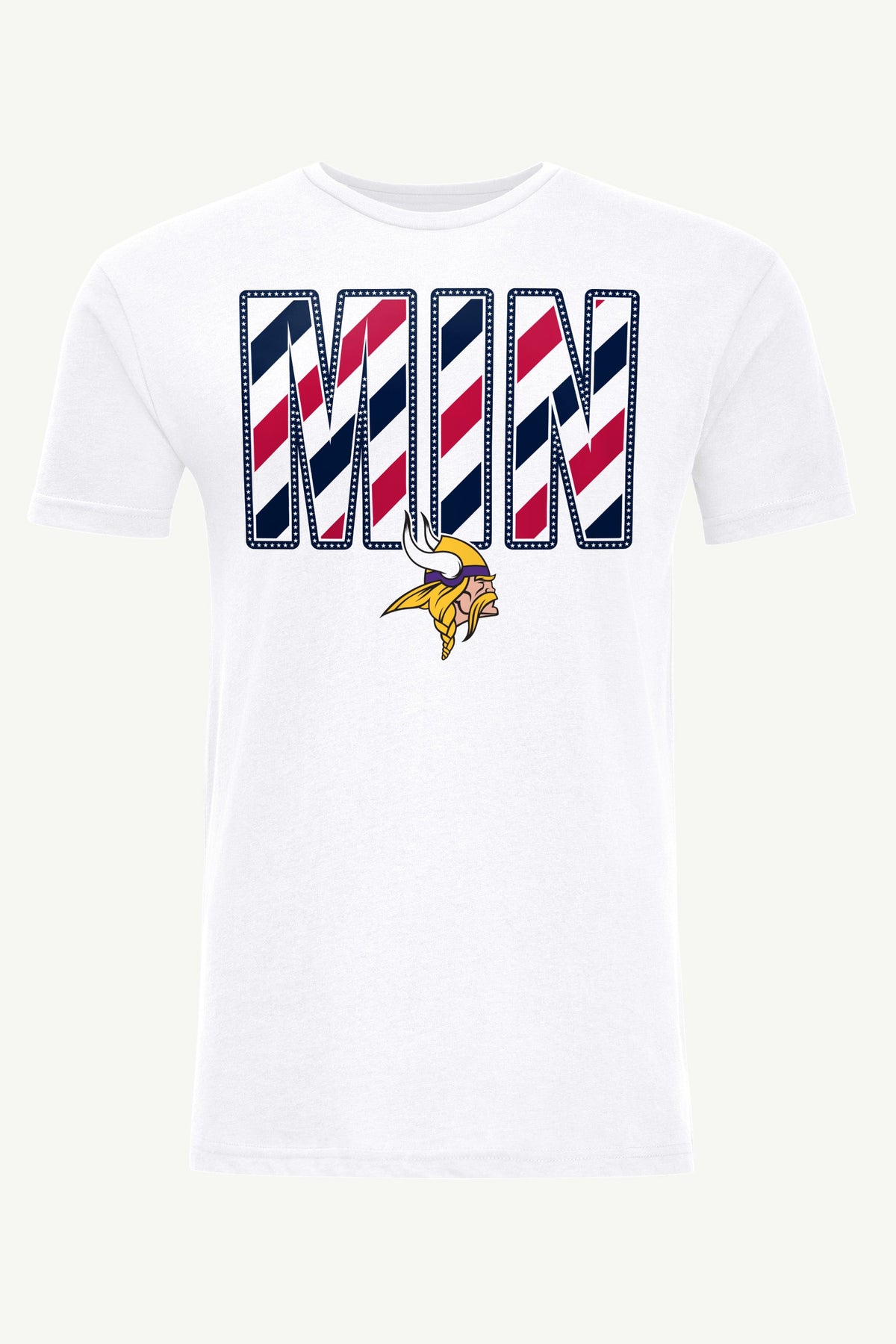Starter Best Seller / MENS MINNESOTA VIKINGS STARS AND STRIPES T SHIRT