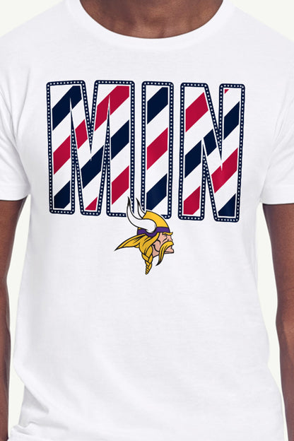 Starter Best Seller / MENS MINNESOTA VIKINGS STARS AND STRIPES T SHIRT