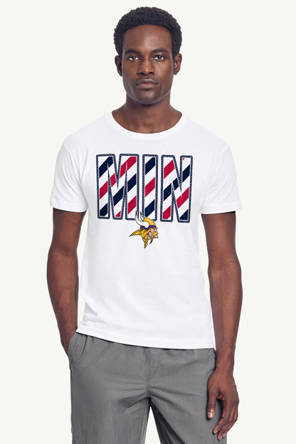 Starter Best Seller / MENS MINNESOTA VIKINGS STARS AND STRIPES T SHIRT