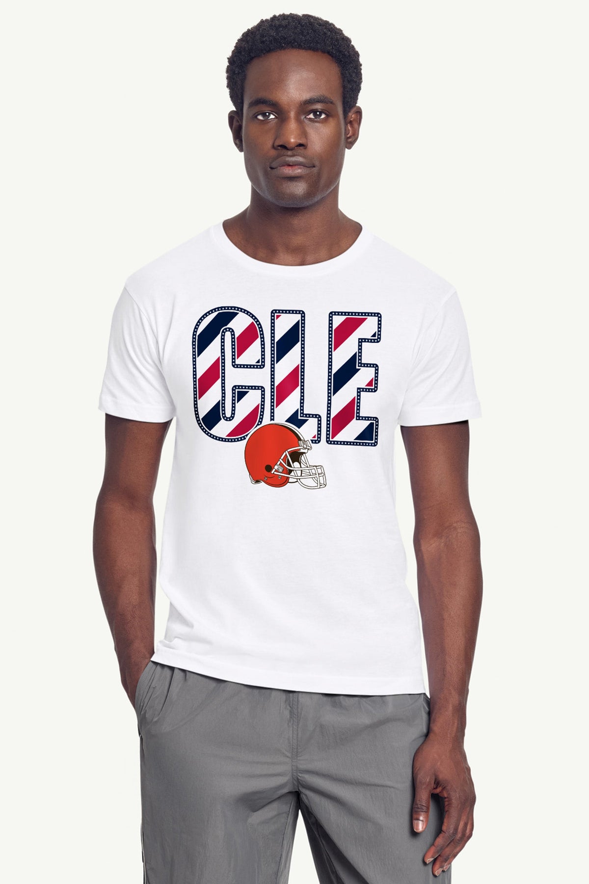 Starter Premium / MENS CLEVELAND BROWNS STARS AND STRIPES T SHIRT