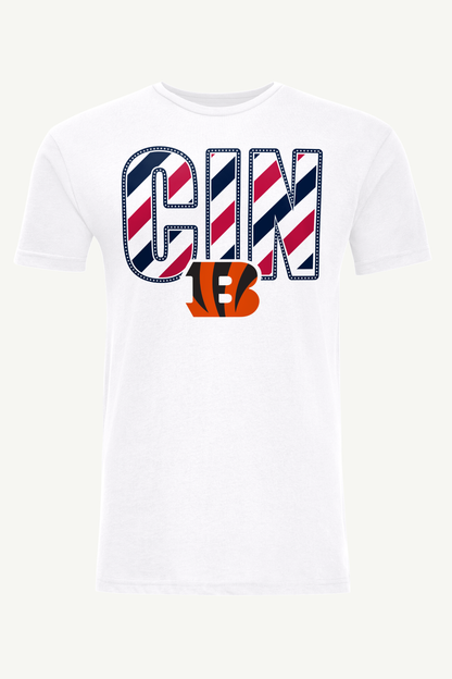 Starter Quality / MENS CINCINNATI BENGALS STARS AND STRIPES T SHIRT