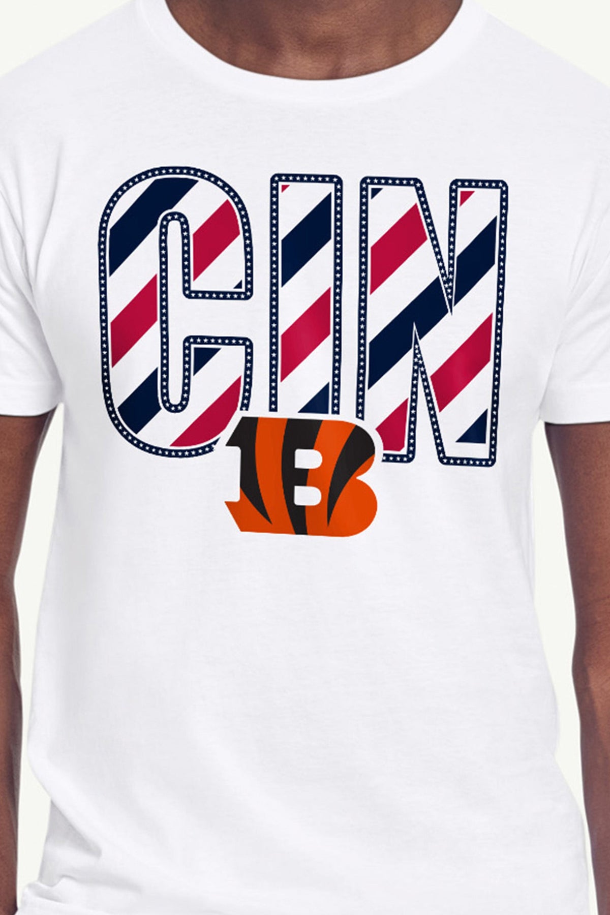Starter Quality / MENS CINCINNATI BENGALS STARS AND STRIPES T SHIRT