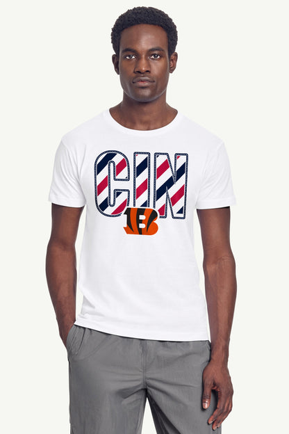 Starter Quality / MENS CINCINNATI BENGALS STARS AND STRIPES T SHIRT