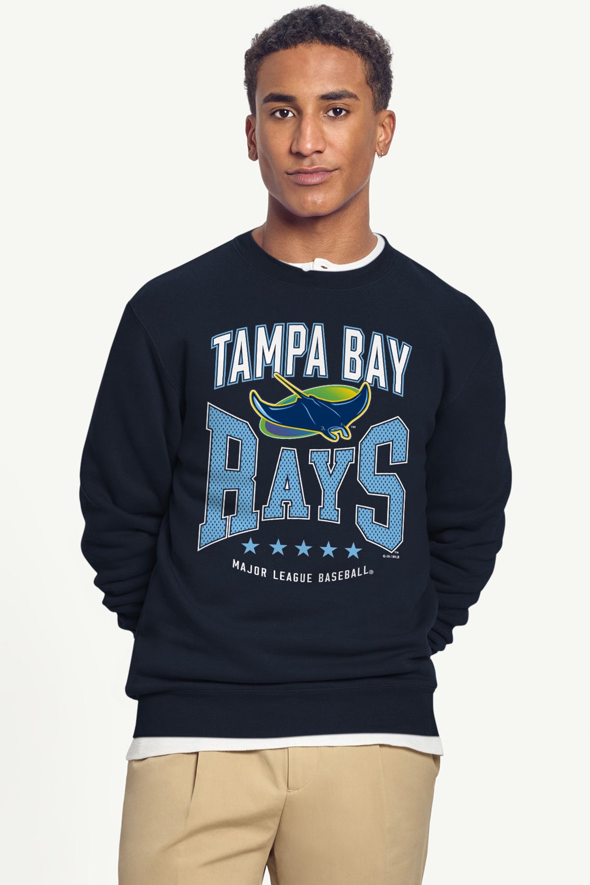 Starter New / MENS TAMPA BAY RAYS CENTER SQUEEZE SWEATSHIRT