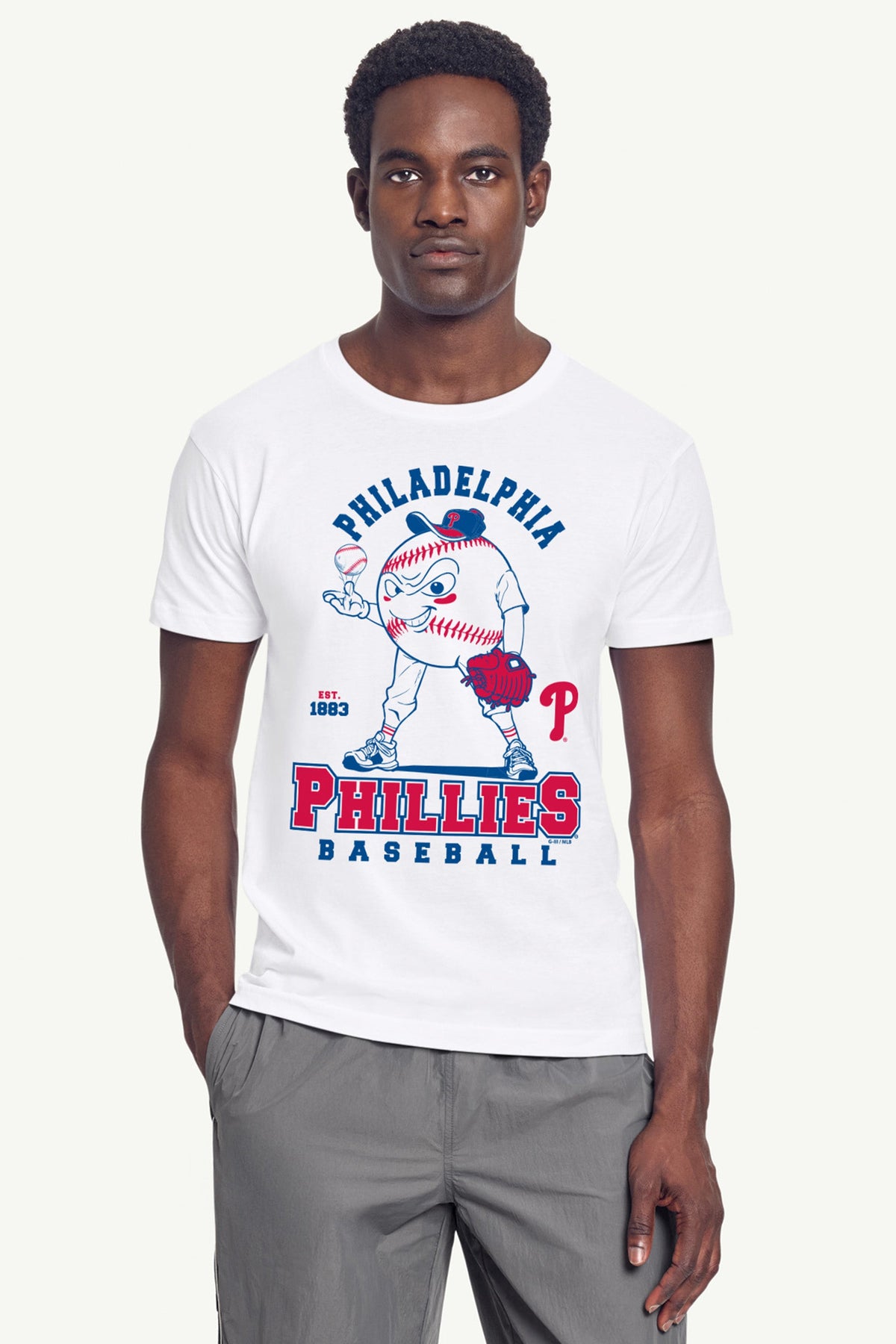 Starter Top Pick / MENS PHILADELPHIA PHILLIES BASEBALL CHARACTER SHORT SLEEVE T SHIRT