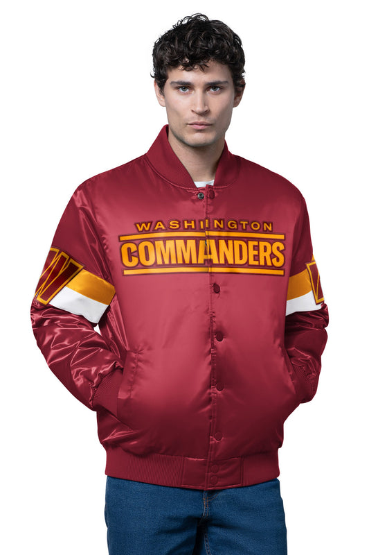 Starter Best Price / MENS WASHINGTON COMMANDERS TRIPLE OPTION SATIN VARSITY JACKET