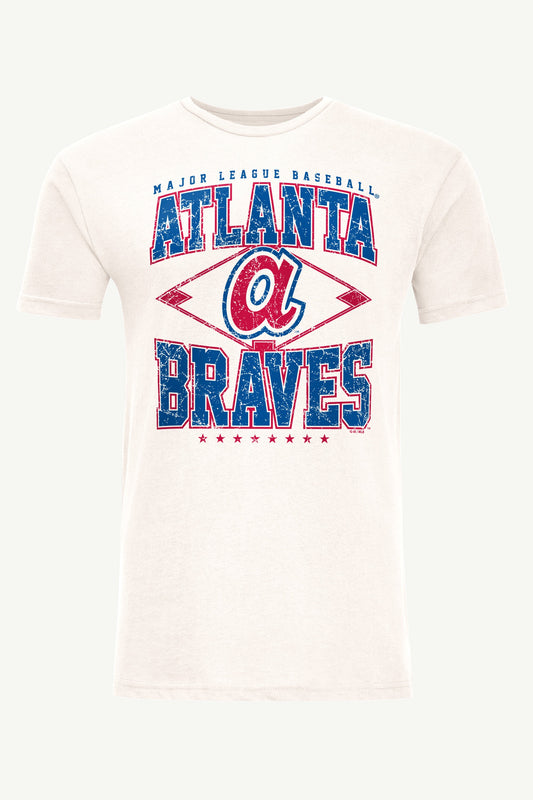 Starter Smart Buy / MENS ATLANTA BRAVES DISTRESSED COOPERSTOWN DIAMOND SHORT SLEEVE T SHIRT