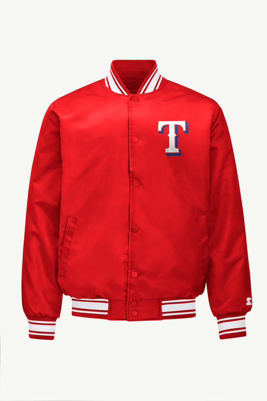 Starter Recommended / MENS TEXAS RANGERS SATIN VARSITY JACKET